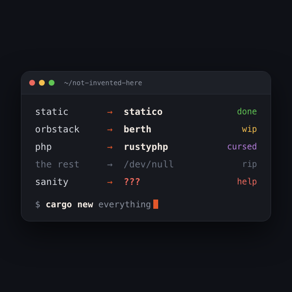 A terminal listing tools being rewritten